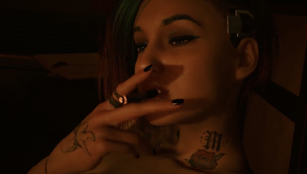 cyberpunk 2077 sex scenes judy smoking